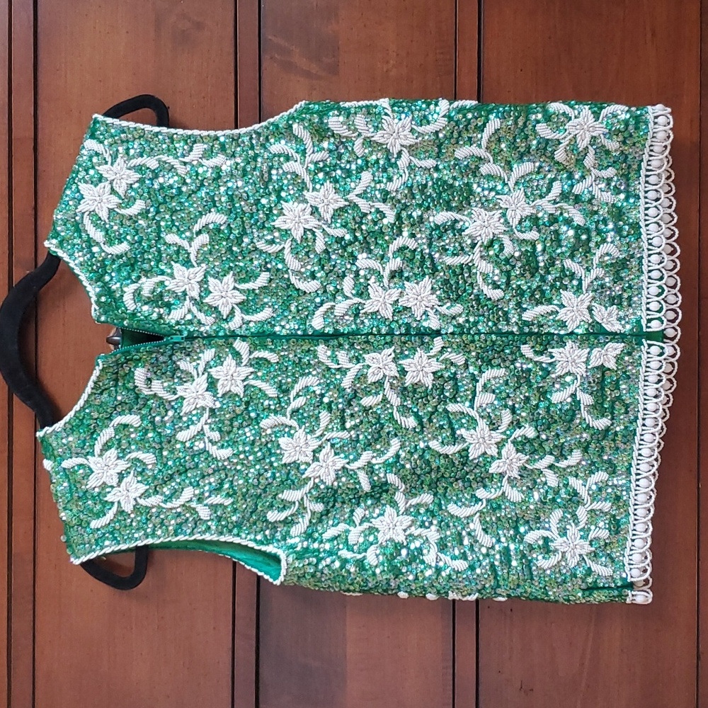 Vintage Sequin and Beaded Top Size L - Picture 5 of 14